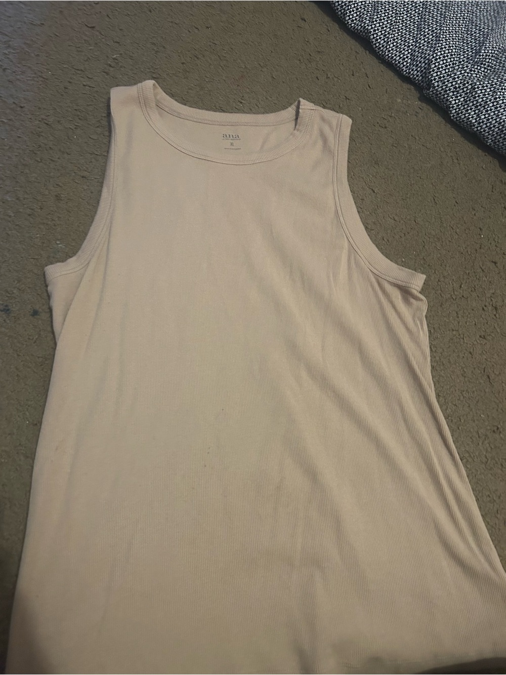 a.n.a Ribbed Crewneck Tank Top - Light Beige